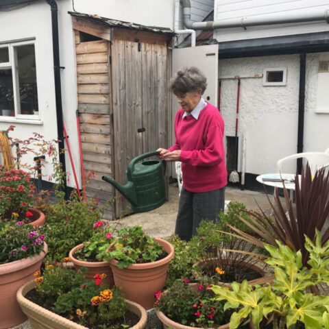 Resident doing the gardening
